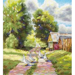 Kit de point de croix "Sur une route de campagne" 22*20 cm SNV-1001