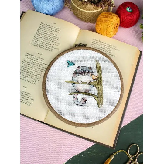 Kreuzstich-Set "Flauschiger Naturforscher" 9*7 cm SM-1264