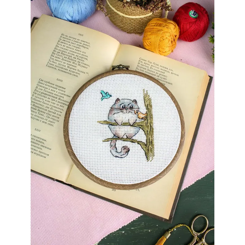 Набор для вышивания крестиком "Пушистый натуралист" 9*7 см SM-1264