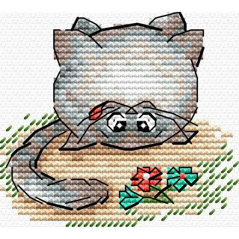 Cross stitch kit "Pet" 7*7 cm SM-1262