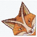 Kit point de croix "Marque-page. Renard" 9,5 x 9,5 cm SANZ-75