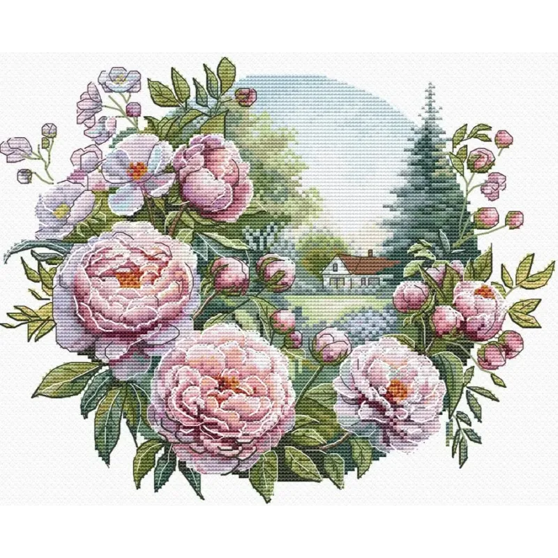Cross stitch kit "Peony tenderness" 25 х 21 cm SANP-79