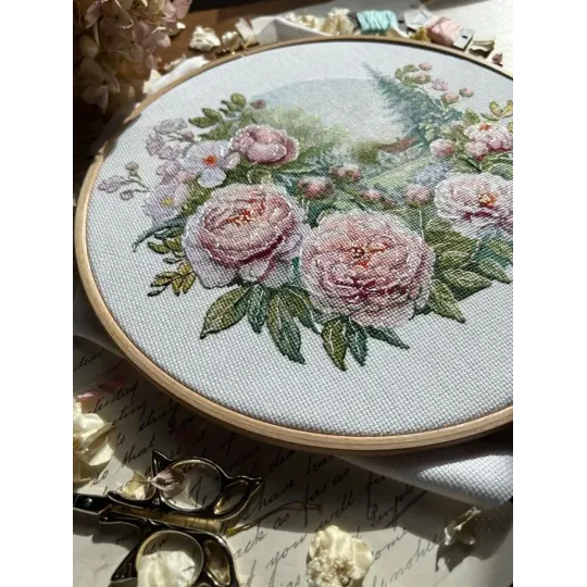 Cross stitch kit "Peony tenderness" 25 х 21 cm SANP-79