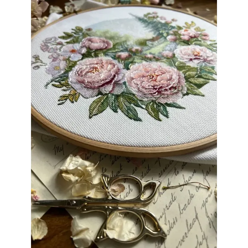 Cross stitch kit "Peony tenderness" 25 х 21 cm SANP-79