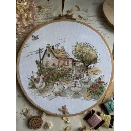 Kit de point de croix "Est-ce vraiment l'été ?" 25,5 x 21,5 cm SANN-41