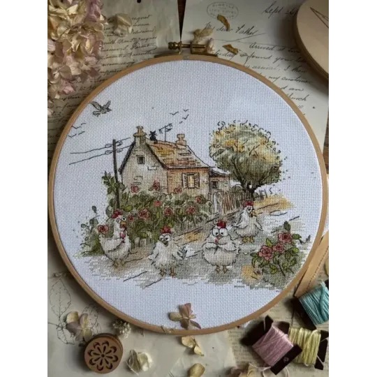 Siuvinėjimo kryželiu rinkinys „Ar tikrai vasara?“ 25,5 x 21,5 cm SANN-41