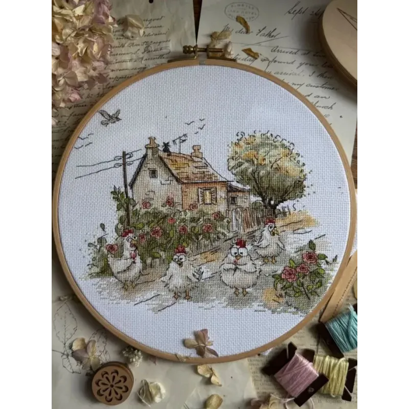 Siuvinėjimo kryželiu rinkinys „Ar tikrai vasara?“ 25,5 x 21,5 cm SANN-41