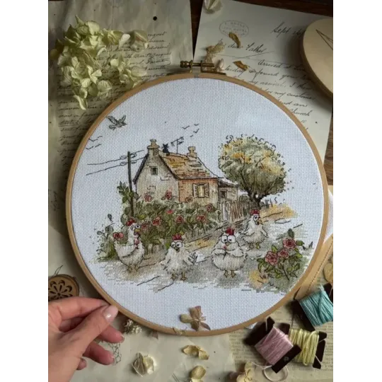 Kit de point de croix "Est-ce vraiment l'été ?" 25,5 x 21,5 cm SANN-41