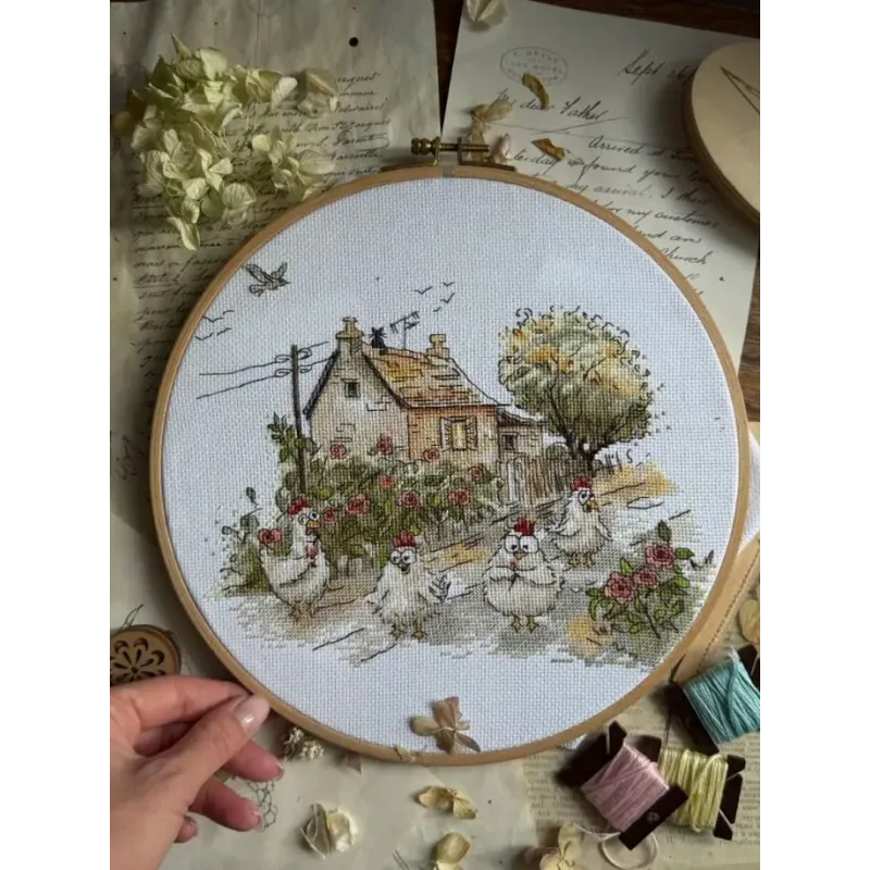 Kit de point de croix "Est-ce vraiment l'été ?" 25,5 x 21,5 cm SANN-41