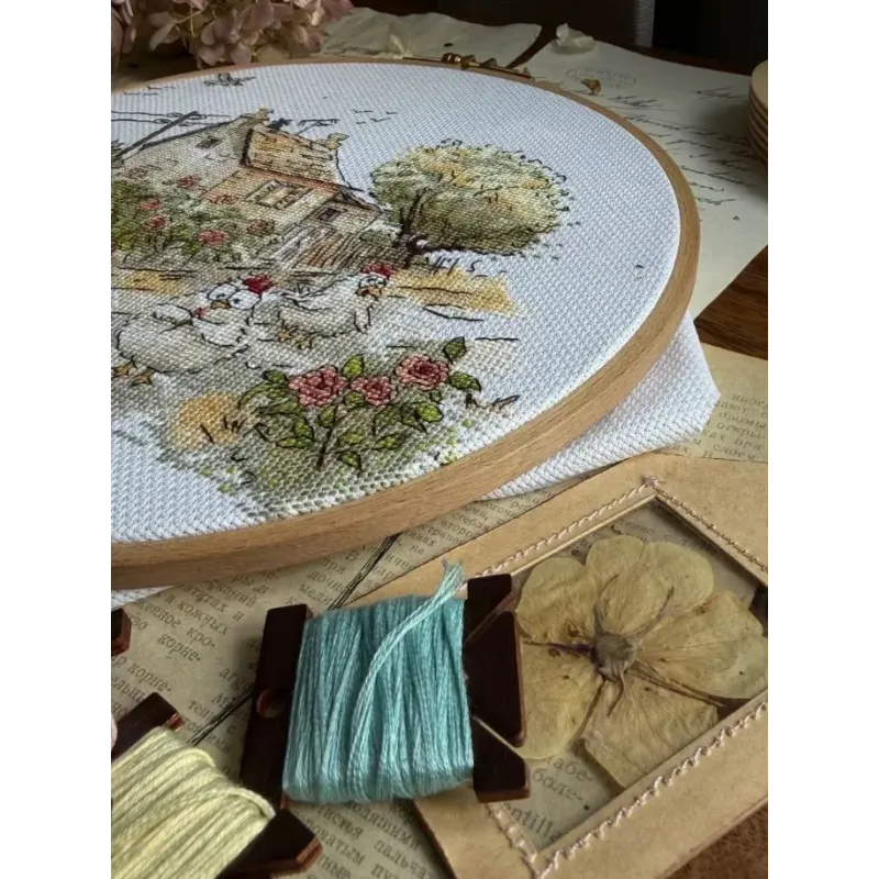 Kit de point de croix "Est-ce vraiment l'été ?" 25,5 x 21,5 cm SANN-41