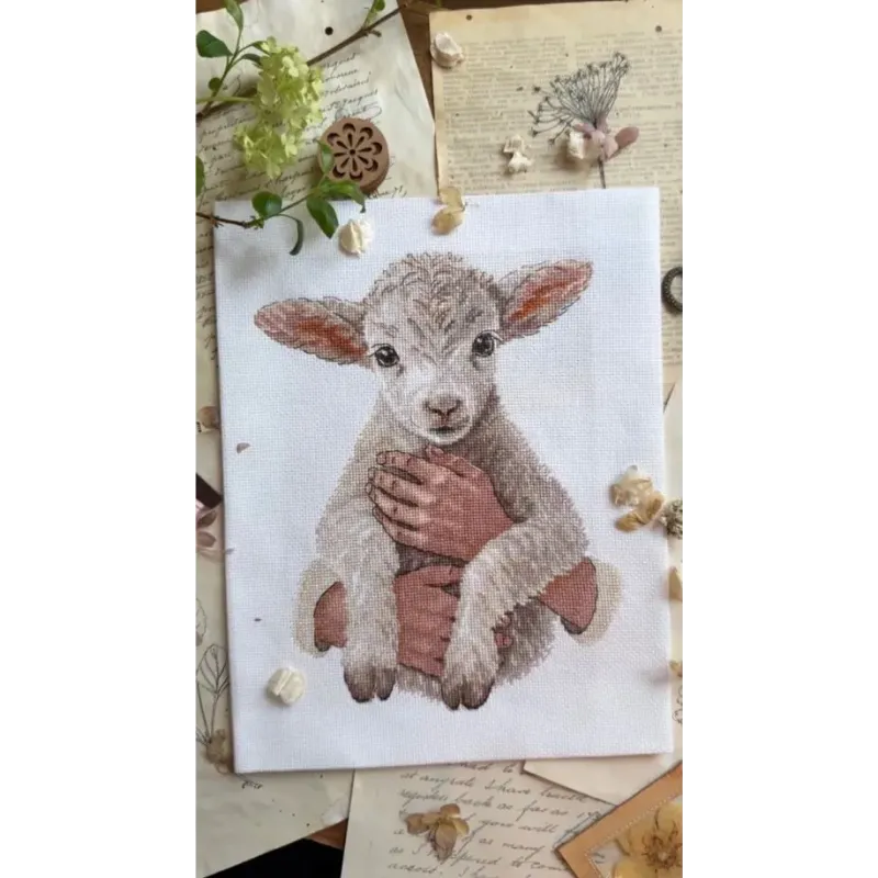Kit de point de croix "Âme dans les bras" 18 x 23,5 cm SAND-49