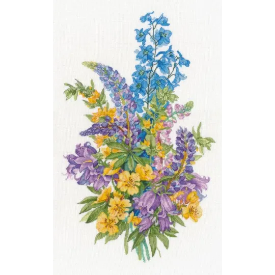 Kit de point de croix "Lupins (basé sur un tableau d'Olga Ionaitis)" 27×44 cm S1728