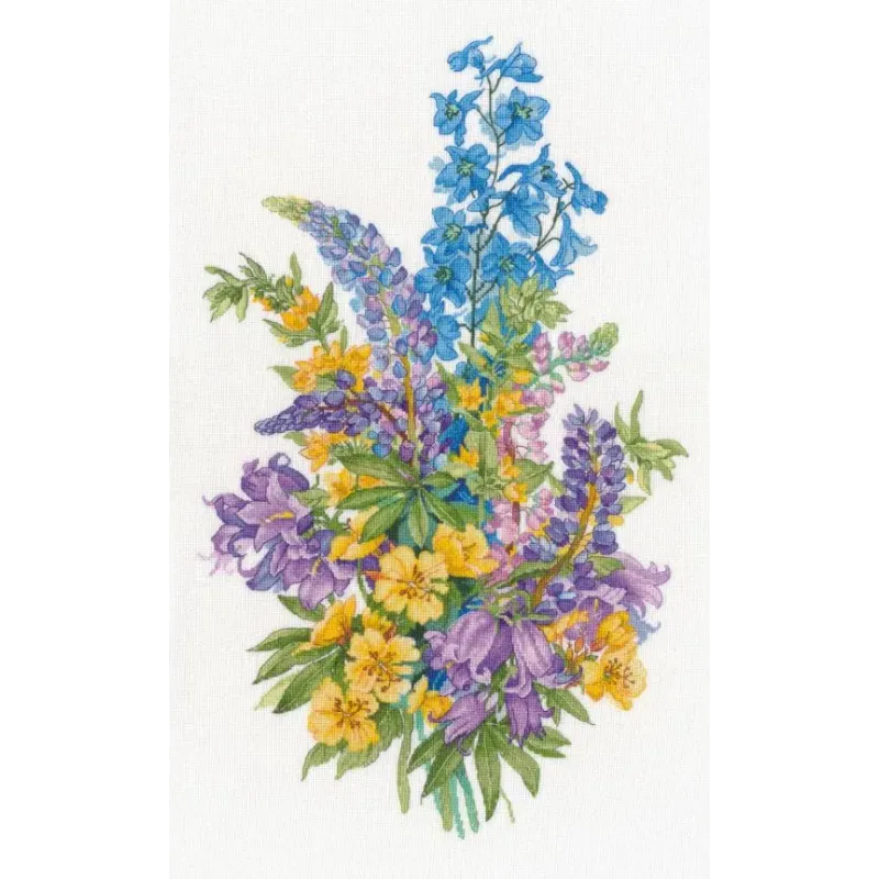 Kit de point de croix "Lupins (basé sur un tableau d'Olga Ionaitis)" 27×44 cm S1728