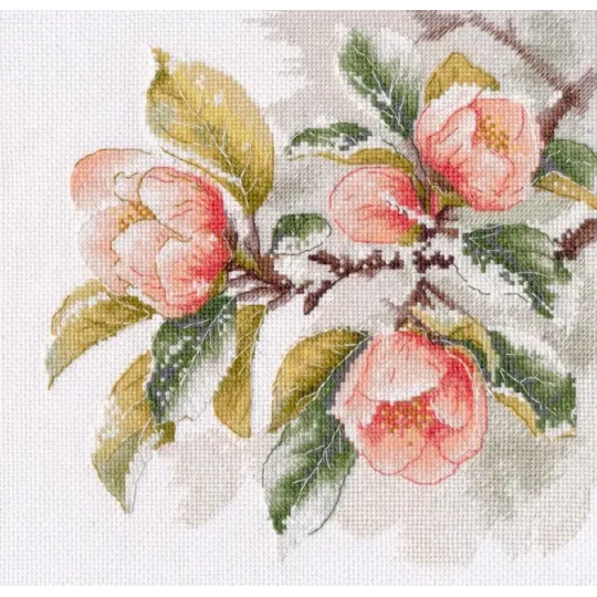 Kit point de croix "Branche fleurie" 20x20 cm S1726