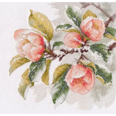 Kit point de croix "Branche fleurie" 20x20 cm S1726