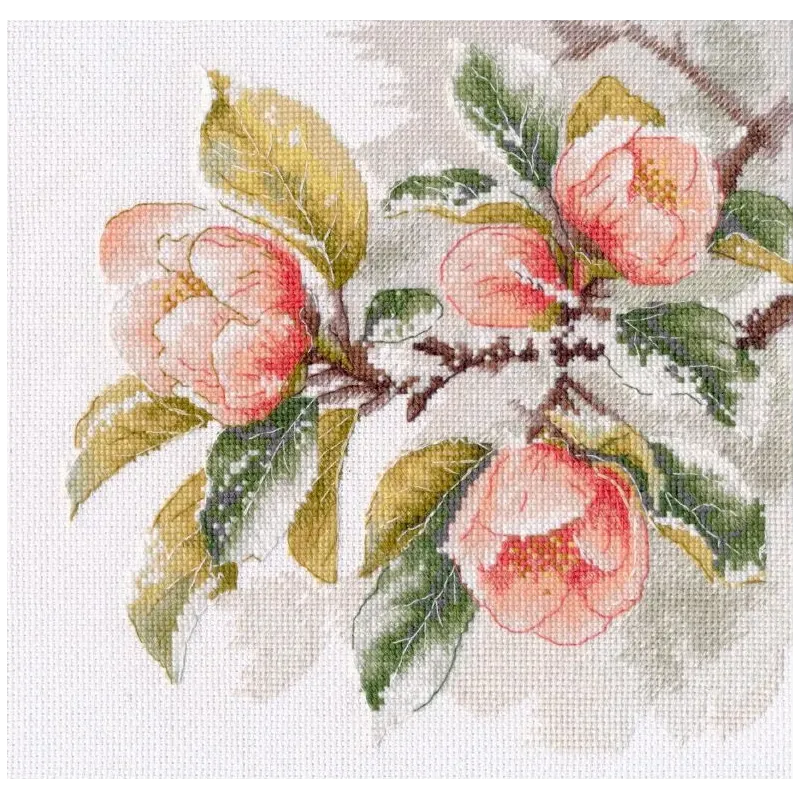 Kreuzstich-Set "Blühender Zweig" 20×20 cm S1726