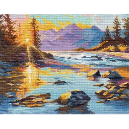 Kit de point de croix "Or de l'Aube" 32×26 cm S1724