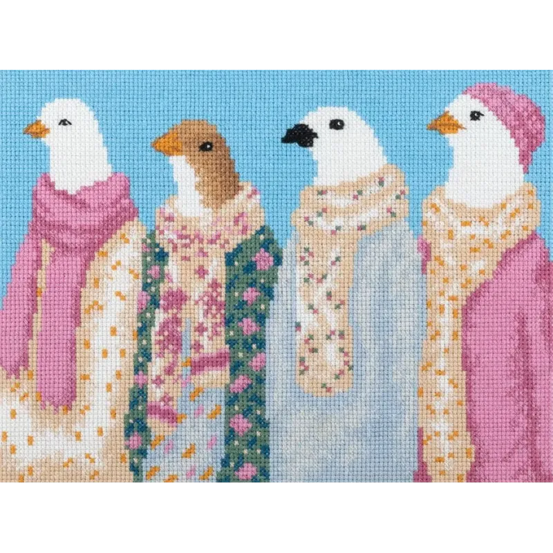 Cross stitch kit PANNA "Stylish pigeons" 23 x 17.5 cm PNK-7550