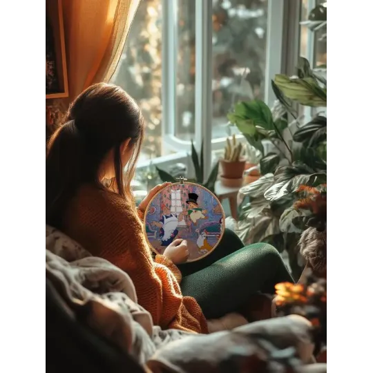 Cross stitch kit PANNA "In good company" 32 x 23 cm PCMF-D-7543