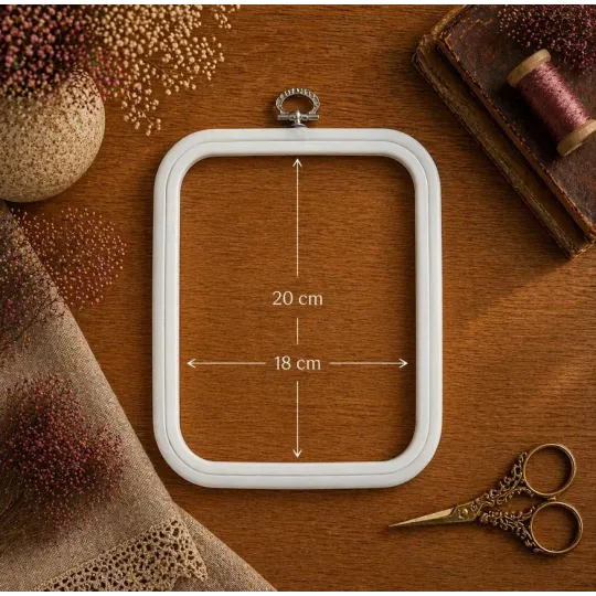 18x20 cm Square flexi hoop (white) 230-12WHT