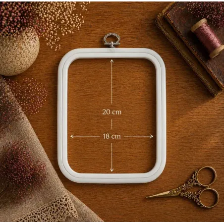 18x20 cm Square flexi hoop (white) 230-12WHT