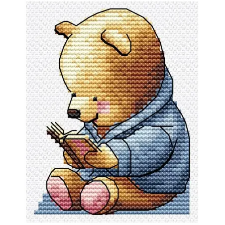Kit de broderie au point de croix "Marque-page. Ours en peluche" 7х9 cm SANZ-74