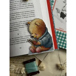 Cross stitch kit "Bookmark. Teddy Bear" 7х9 cm SANZ-74