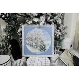 Kreuzstich-Set "Silber auf den Zweigen" 31.7 x 31.7 cm S/VM048