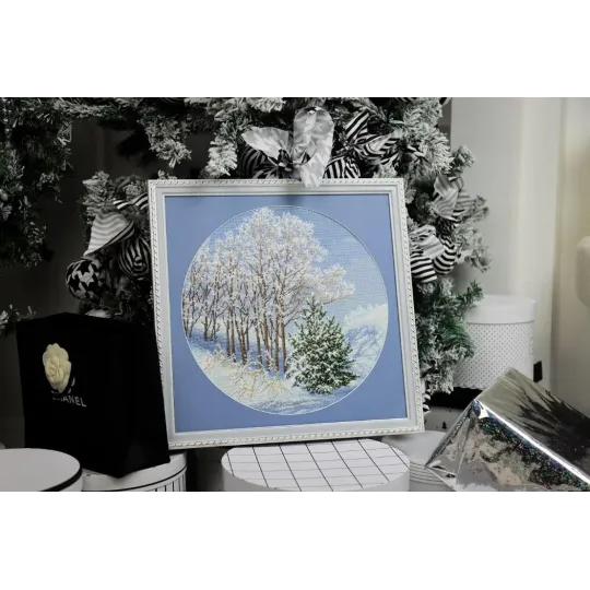 Cross stitch kit "Silver on the branches" 31.7 x 31.7 cm S/VM048