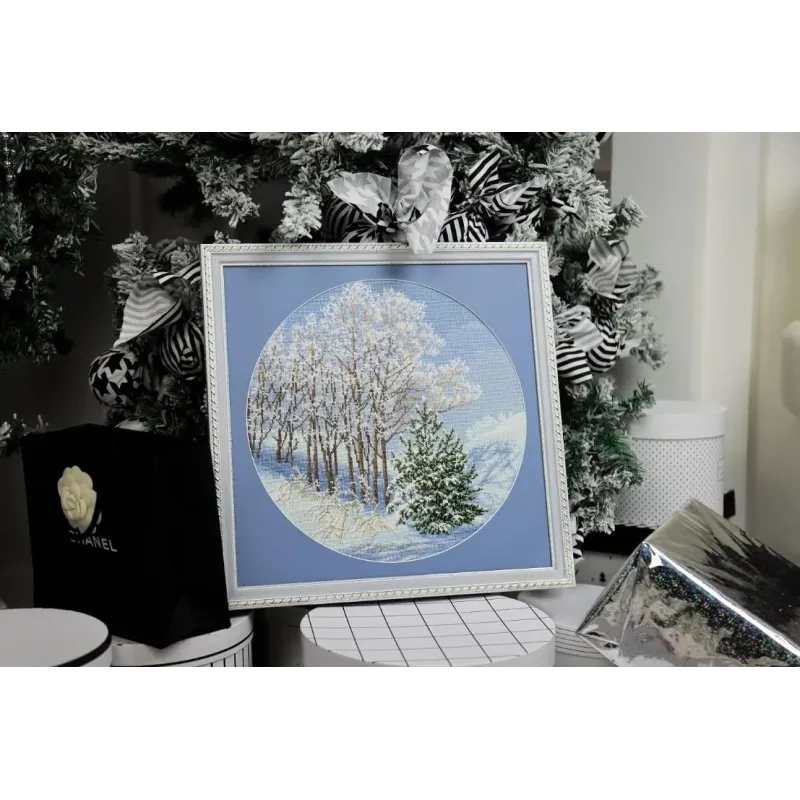 Cross stitch kit "Silver on the branches" 31.7 x 31.7 cm S/VM048