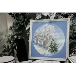 Cross stitch kit "Silver on the branches" 31.7 x 31.7 cm S/VM048