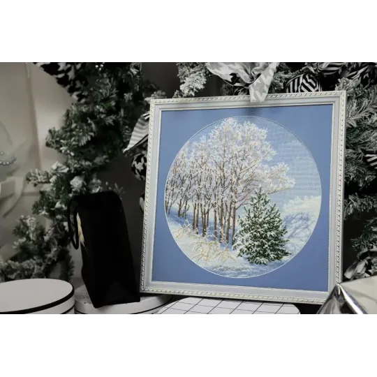 Cross stitch kit "Silver on the branches" 31.7 x 31.7 cm S/VM048