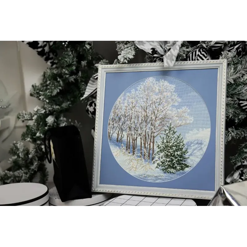 Cross stitch kit "Silver on the branches" 31.7 x 31.7 cm S/VM048