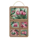 Cross-stich on wooden base "Spring collage" 26*17 cm SO-123