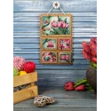 Cross-stich on wooden base "Spring collage" 26*17 cm SO-123