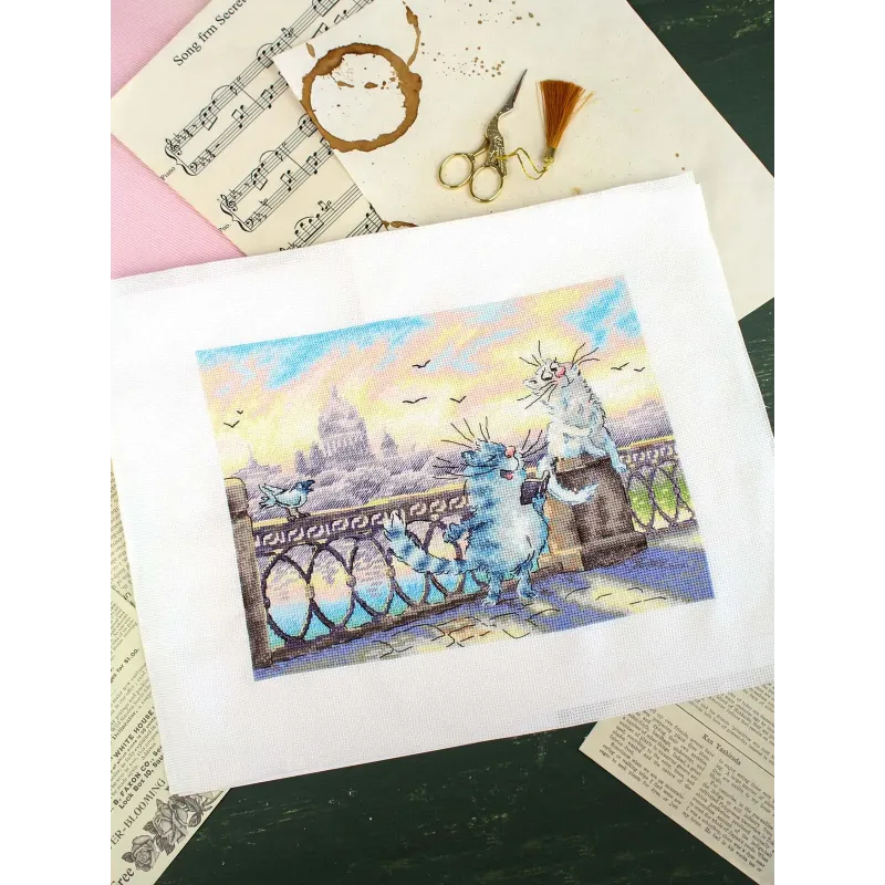 Cross stitch kit "On the river bank" 25*20 cm SNV-1014