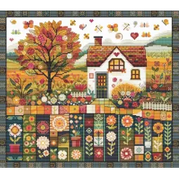 Kreuzstich-Set "Herbstmuster" 32 x 27 cm SANO-36