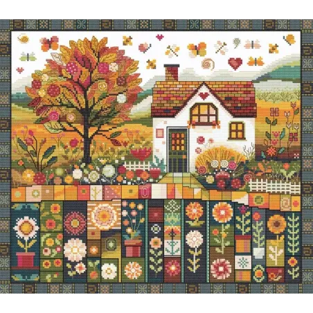 Kreuzstich-Set "Herbstmuster" 32 x 27 cm SANO-36