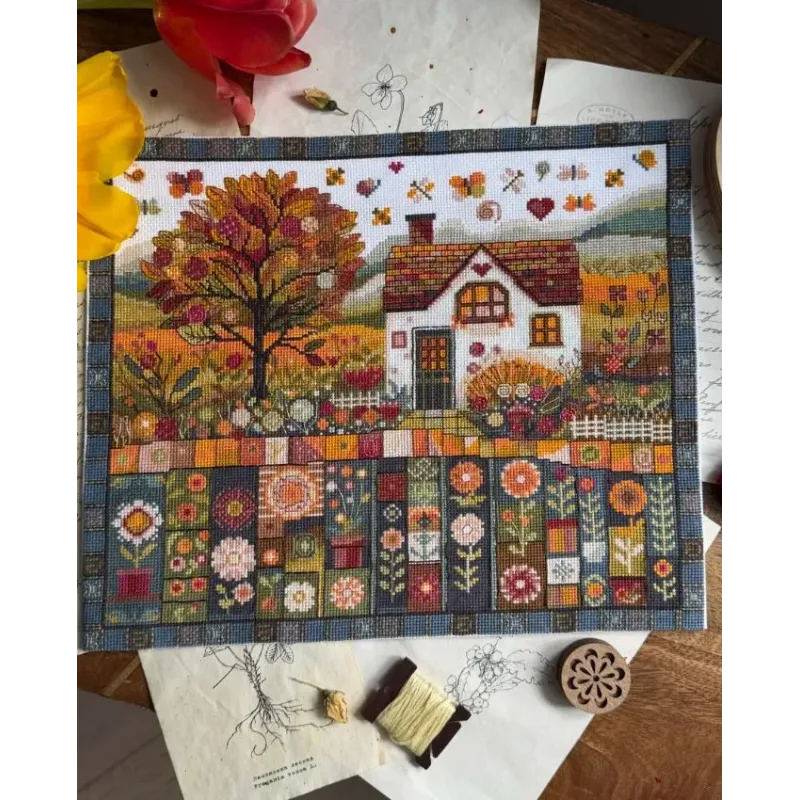 Kreuzstich-Set "Herbstmuster" 32 x 27 cm SANO-36