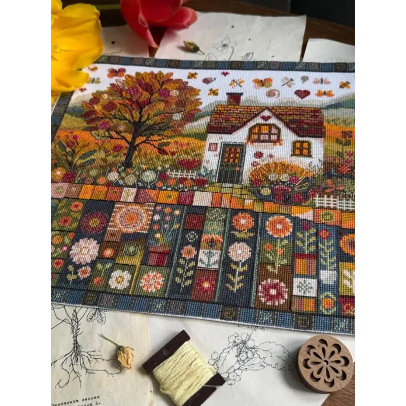 Kreuzstich-Set "Herbstmuster" 32 x 27 cm SANO-36