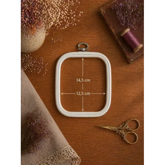 12,5x14,5 cm kvadratinis lankelis (baltas) 230-11WHT