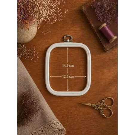 12,5x14,5 см квадратный пяльцы (белый) 230-11WHT