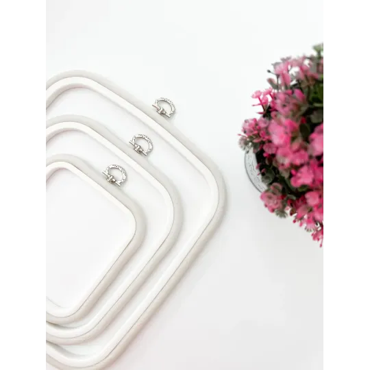 12,5x14,5 см квадратный пяльцы (белый) 230-11WHT