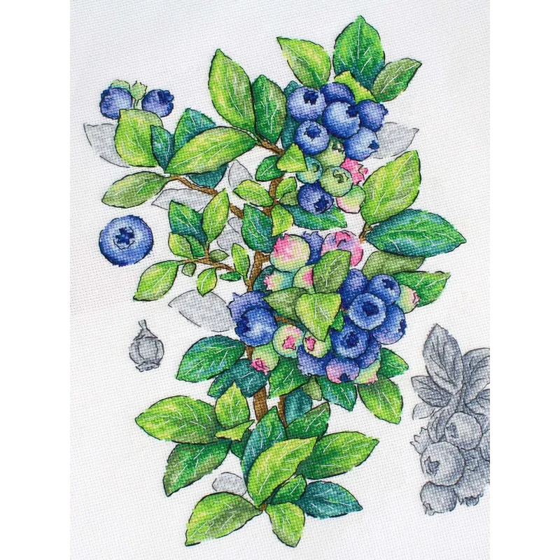 Siuvinėjimo kryžiuku rinkinys "Mėlynės" 28*20 cm SNV-929