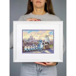 Siuvinėjimo kryželiu rinkinys "Prie upės kranto" 25*20 cm SNV-1014