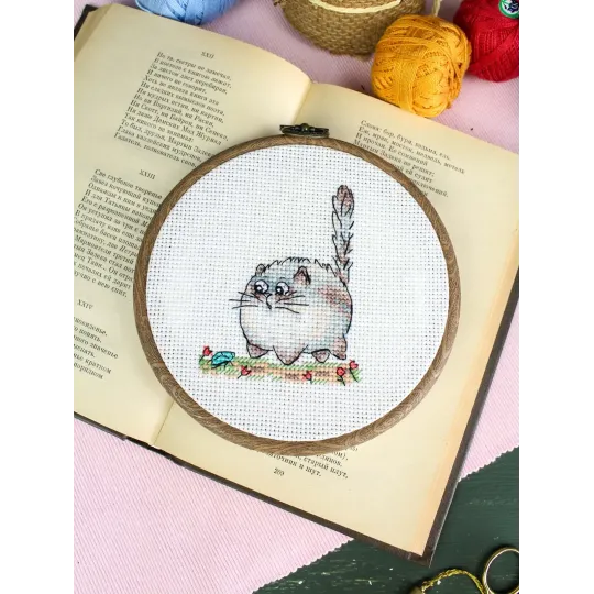 Siuvinėjimo kryželiu rinkinys "Saugokis pavojaus!" 9*7 cm SM-1263