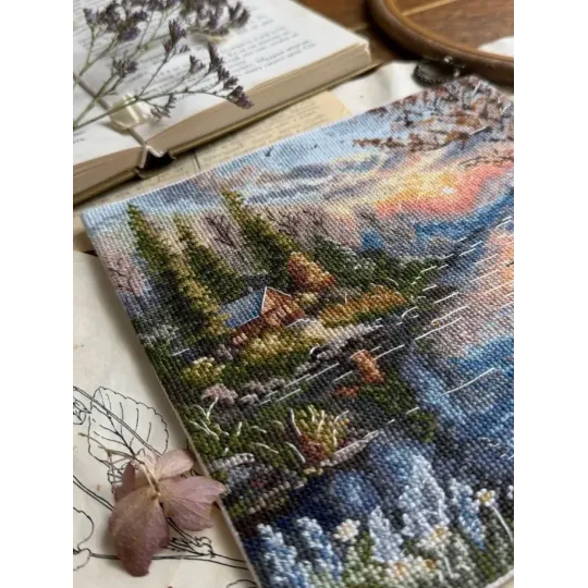 Kryželių siuvinėjimo rinkinys "Ramus krantas" 19 x 18,5 cm SANT-21