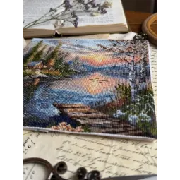Kryželių siuvinėjimo rinkinys "Ramus krantas" 19 x 18,5 cm SANT-21