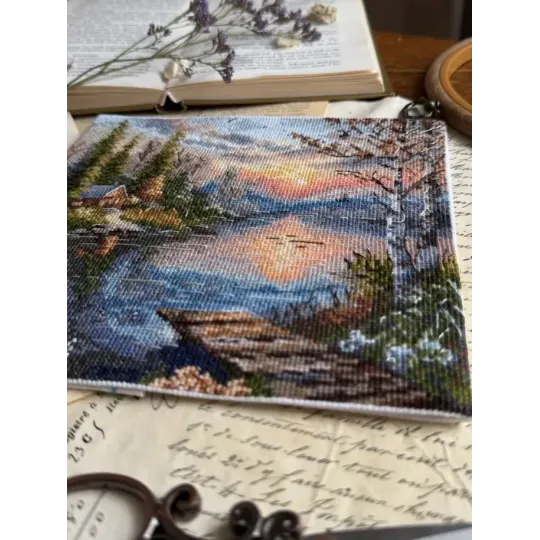 Kryželių siuvinėjimo rinkinys "Ramus krantas" 19 x 18,5 cm SANT-21