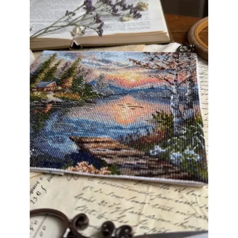 Kryželių siuvinėjimo rinkinys "Ramus krantas" 19 x 18,5 cm SANT-21